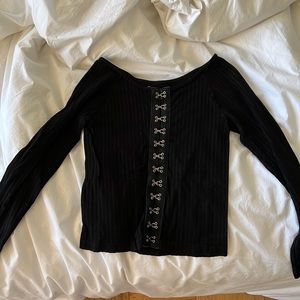 Black long sleeve with clasp detailing